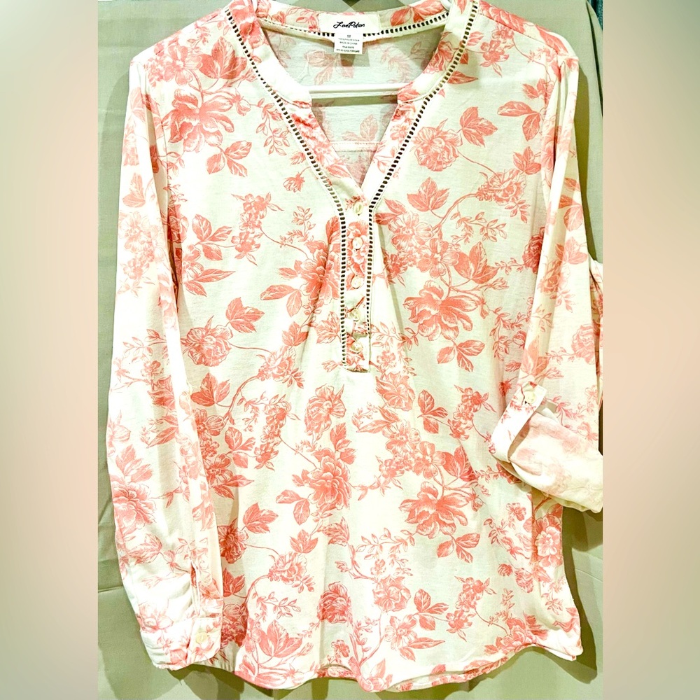 Women’s “Love Potion” Pink & White Floral Blouse